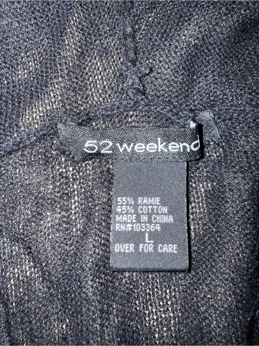 52 Weekends Black V-Neck Hooded Sweater - Picture 3 of 3